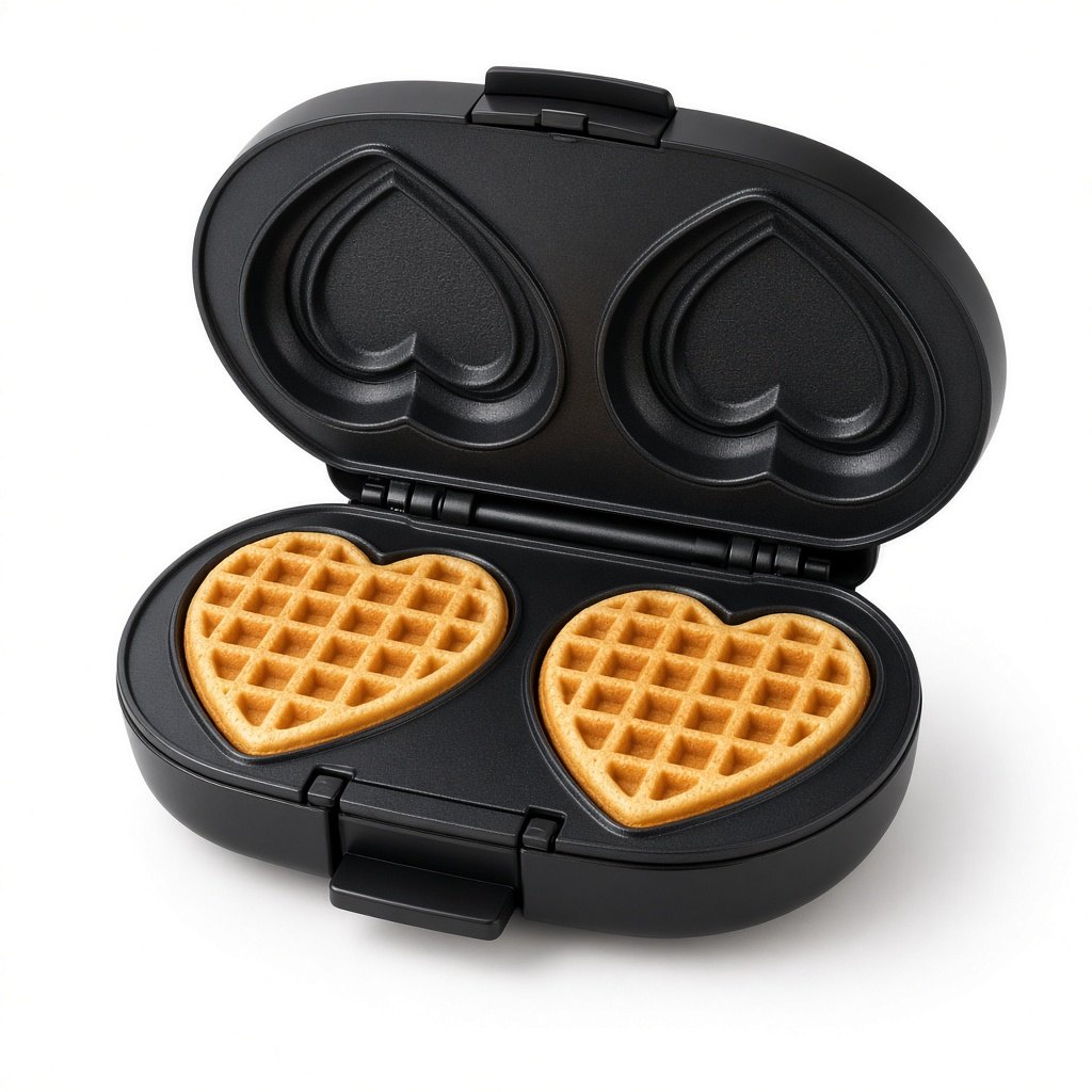 Double Heart Waffle Maker, 1200 W