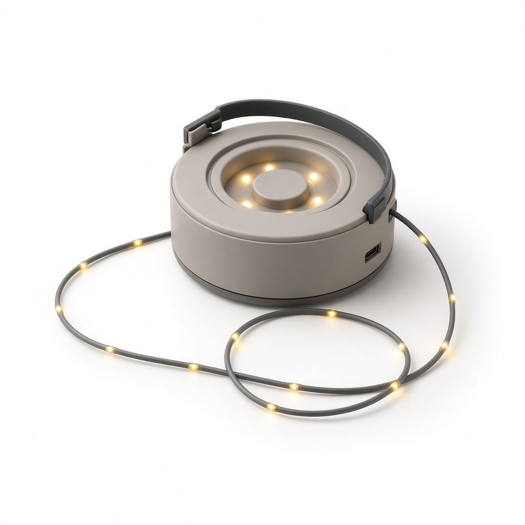 Rollable Camping String Light 10 m, Rechargeable