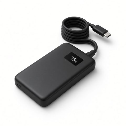Powerbank 20.000 mAh, 45 W, mit integriertem USB-C-Kabel