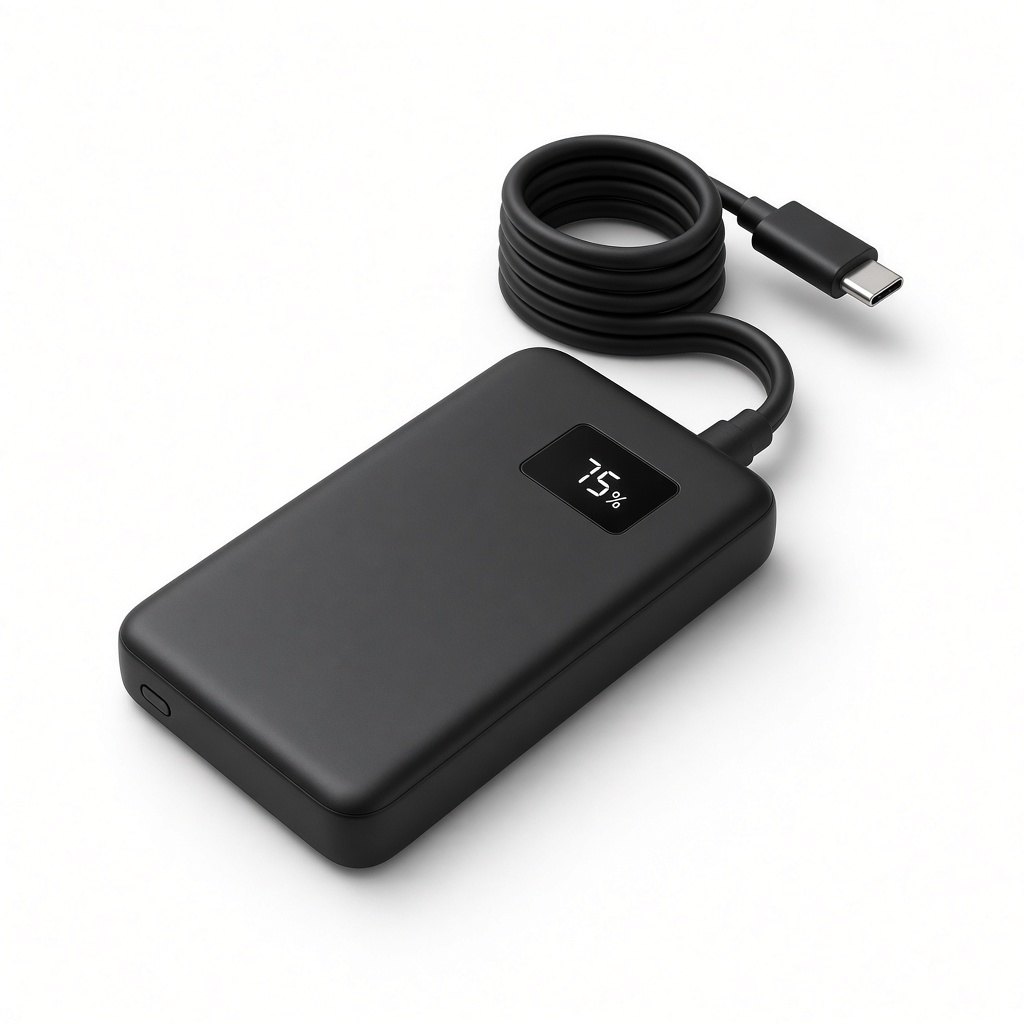 Power bank 20.000 mAh, 45 W, con cavo USB-C integrato
