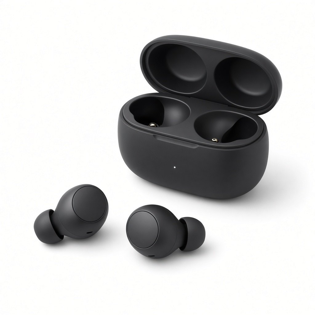 Auricolari in-ear Bluetooth 5.4 con custodia di ricarica, neri