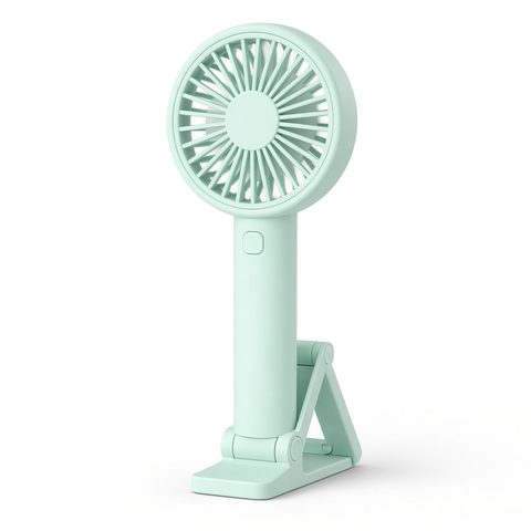 USB-Handventilator mit Akku und Standfuß, Mint