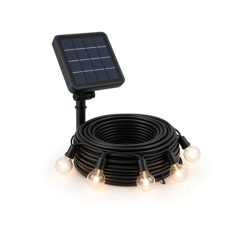 Solar-Lichterkette außen 20 m mit G40-Kugeln