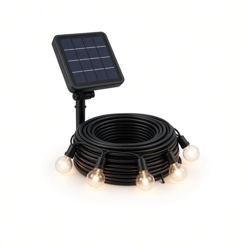 Solar-Lichterkette außen 20 m mit G40-Kugeln